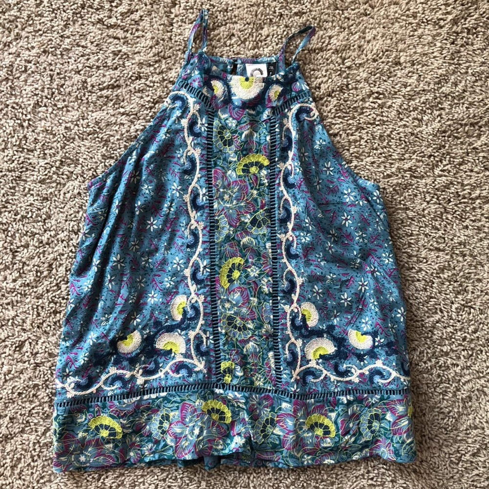 Vibrant Anthropologie halter top